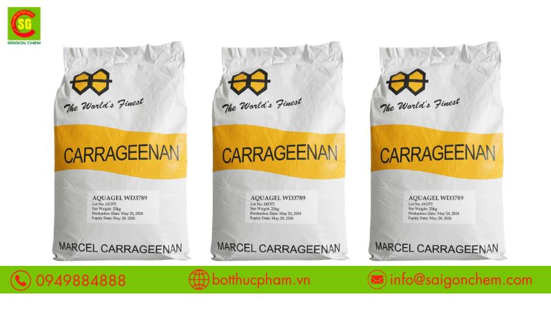 Carrageenan giúp tăng độ dai, chống tách nước hiệu quả