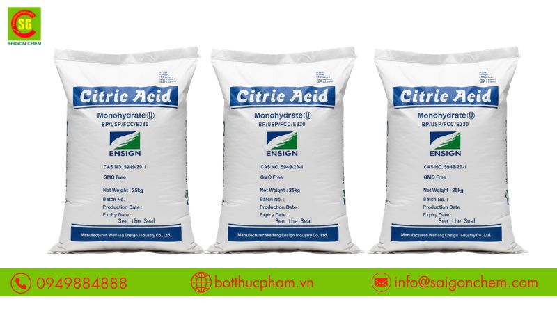 Acid citric tạo vị chua tự nhiên từ trái cây