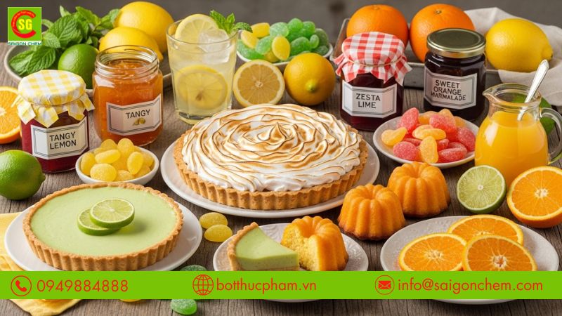 Ứng dụng phụ gia tạo chua trong nước uống, bánh kẹo