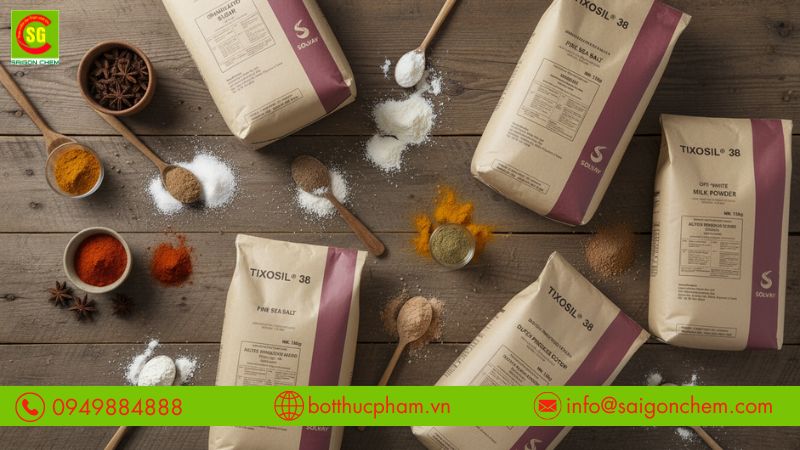 Silicon Dioxide ngăn v&oacute;n cục, giữ sản phẩm tơi xốp