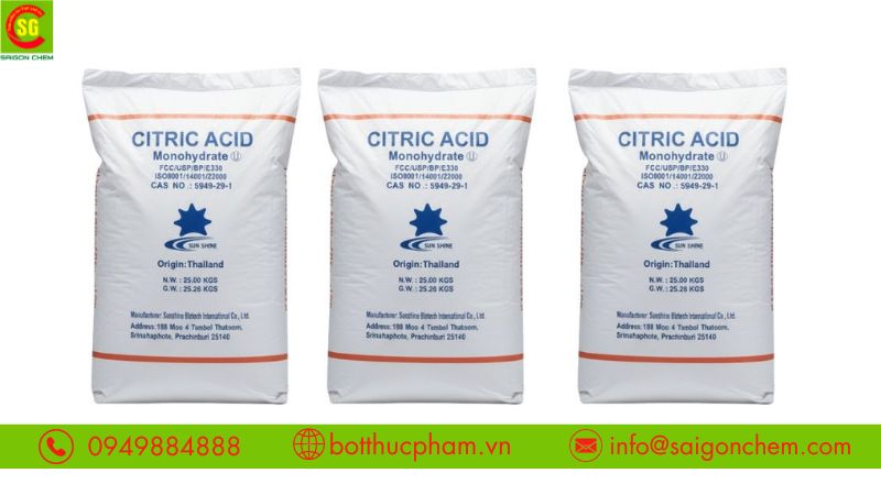 Acid Citric xuất xứ từ Thái Lan