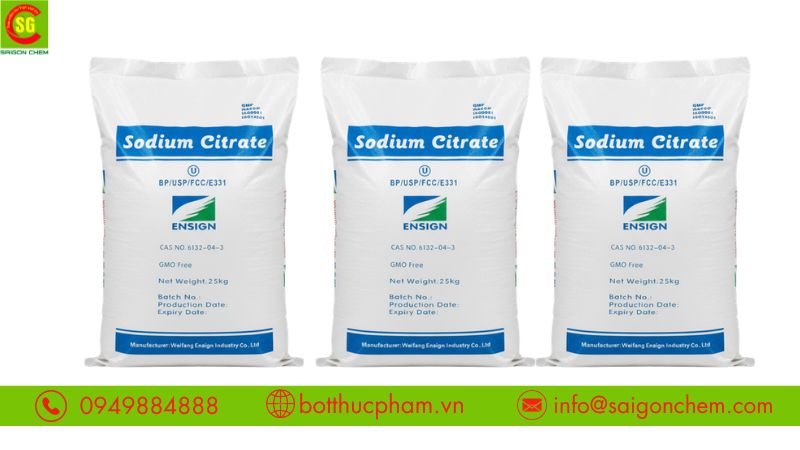 Chất bảo quản Sodium Citrate xuất xứ Trung Quốc