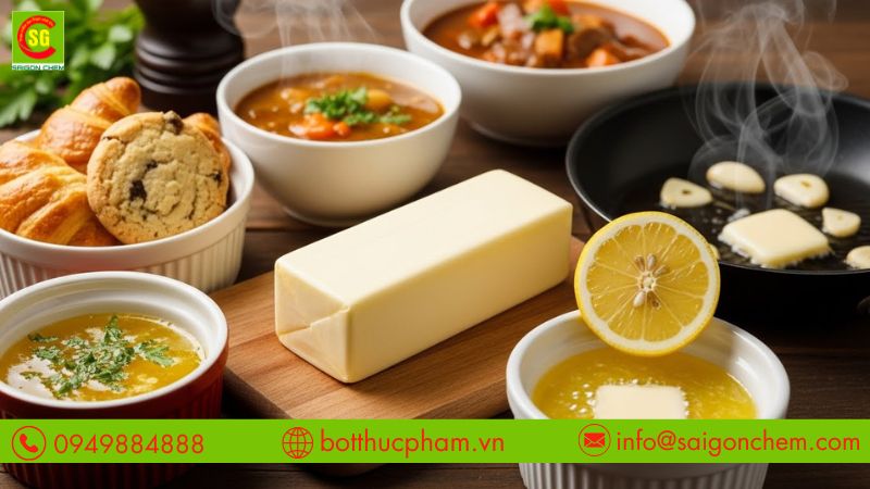 Bơ được sử dụng trong l&agrave;m b&aacute;nh, sốt v&agrave; &aacute;p chảo m&oacute;n ăn