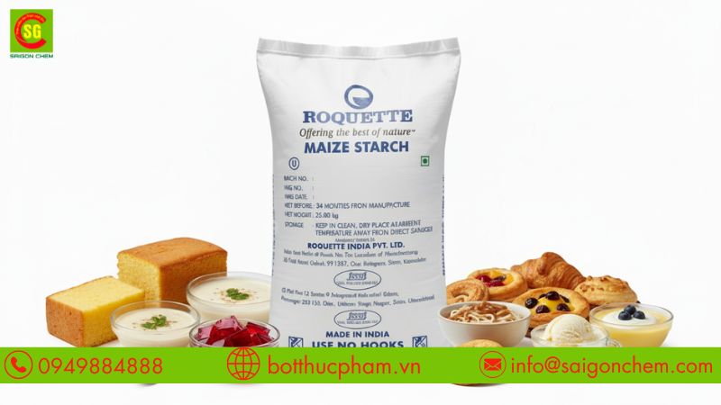 Tinh bột bắp giúp tăng độ sệt và ổn định cấu trúc sản phẩm