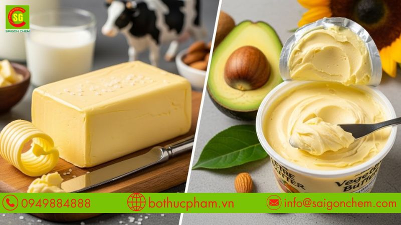 So s&aacute;nh sự kh&aacute;c nhau giữ bơ động vật v&agrave; thực vật