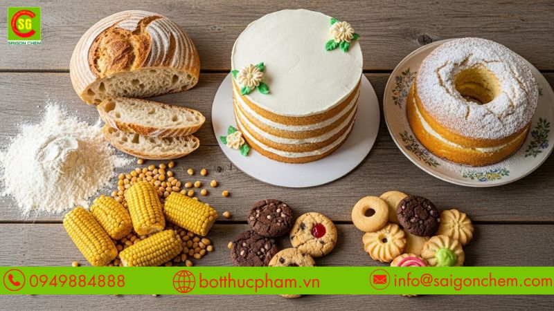 Bột bắp gi&uacute;p b&aacute;nh b&ocirc;ng lan, b&aacute;nh quy, b&aacute;nh m&igrave; mềm mịn