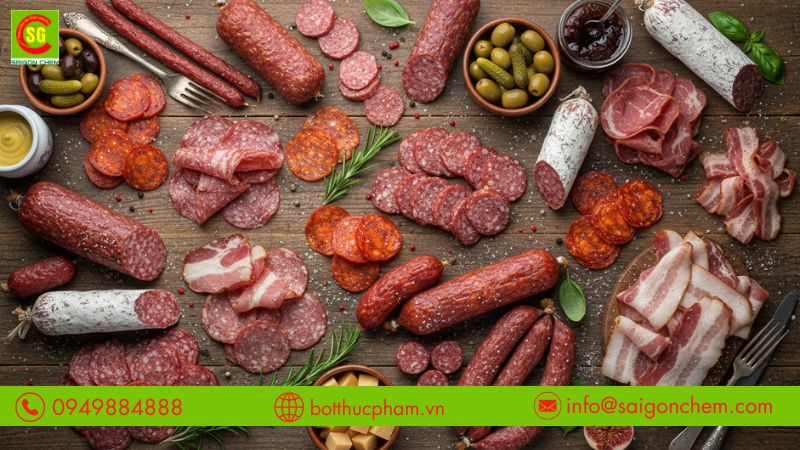 Phụ gia thiết yếu gi&uacute;p bảo quản v&agrave; tạo m&agrave;u cho thịt chế biến