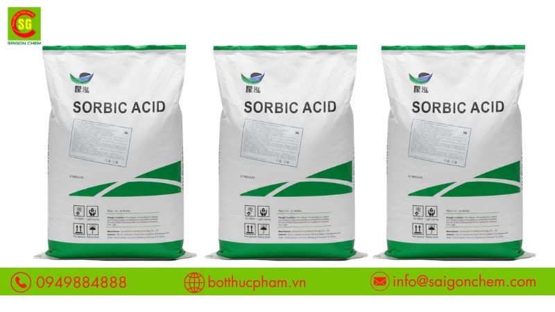 Chất bảo quản thực phẩm acid sorbic kh&aacute;ng khuẩn mạnh ở m&ocirc;i trường axit