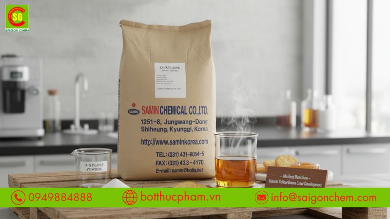 D-xylose tạo màu vàng tự nhiên thông qua phản ứng Maillard