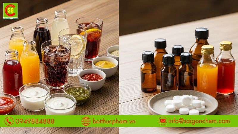 C&oacute; thể t&igrave;m thấy sucralose trong nhiều sản phẩm quen thuộc